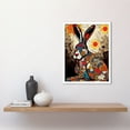 thumbnail image 2 of The Floral Hare Flower Power Pattern Painting Colourful Psychedelic Flowers Art Print Framed Poster Wall Decor 12x16 inch, 2 of 5