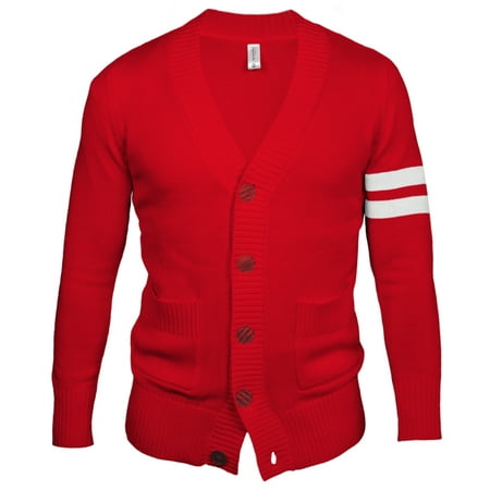 Retro Cardigan Sweater - Medium / Red