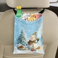 thumbnail image 5 of Yuyamidu Snowman Car Trash Bag Xmas Tree Car Trash Can Organizer Decor Accessories Christmas Auto Garbage Bag for Front Seat Back Seat Blue Car Waste Bag, 5 of 7