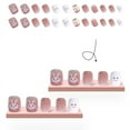 thumbnail image 3 of Color Press Nails Uñas postizas cortas Lindas puntas de uñas de cobertura total Uñas brillantes 24 piezas, 3 of 4