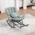 thumbnail image 7 of Villeston Oversized Outdoor Papasan Rocking Chair with Footrest, Heavy Duty Wicker Patio Egg Chair with Cushion ,Green, 7 of 7