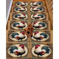 thumbnail image 2 of Rooster Stair Treads for Wooden Steps Indoor Runner Rug Carpet, Vintage Rustic Farmhouse Style Oil Painting 4 Pieces Peel and Stick Staircase Step Treads Covers Washable Throw Door Mats, 30"x8", 2 of 5