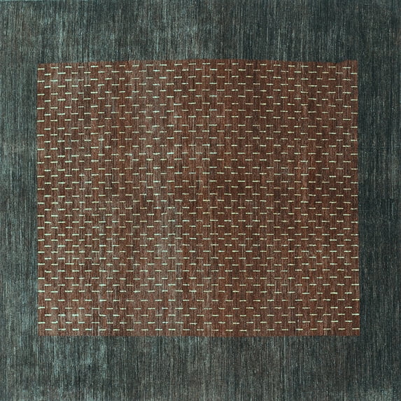 Ahgly Company Indoor Square Abstract Light Blue Contemporary Area Rugs, 8' Square