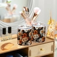 thumbnail image 3 of Yayeee 2 Pack Qtip Holder Bathroom Cotton Swab Canister with Lid Clear Dispenser Set, Black Plaid Floral, 3 of 6