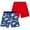 Blue Sharks/Red, variant on Boys' Swim Trunks - 2 Pack Quick Dry Board Shorts Bathing Suit (Size: 8-18)