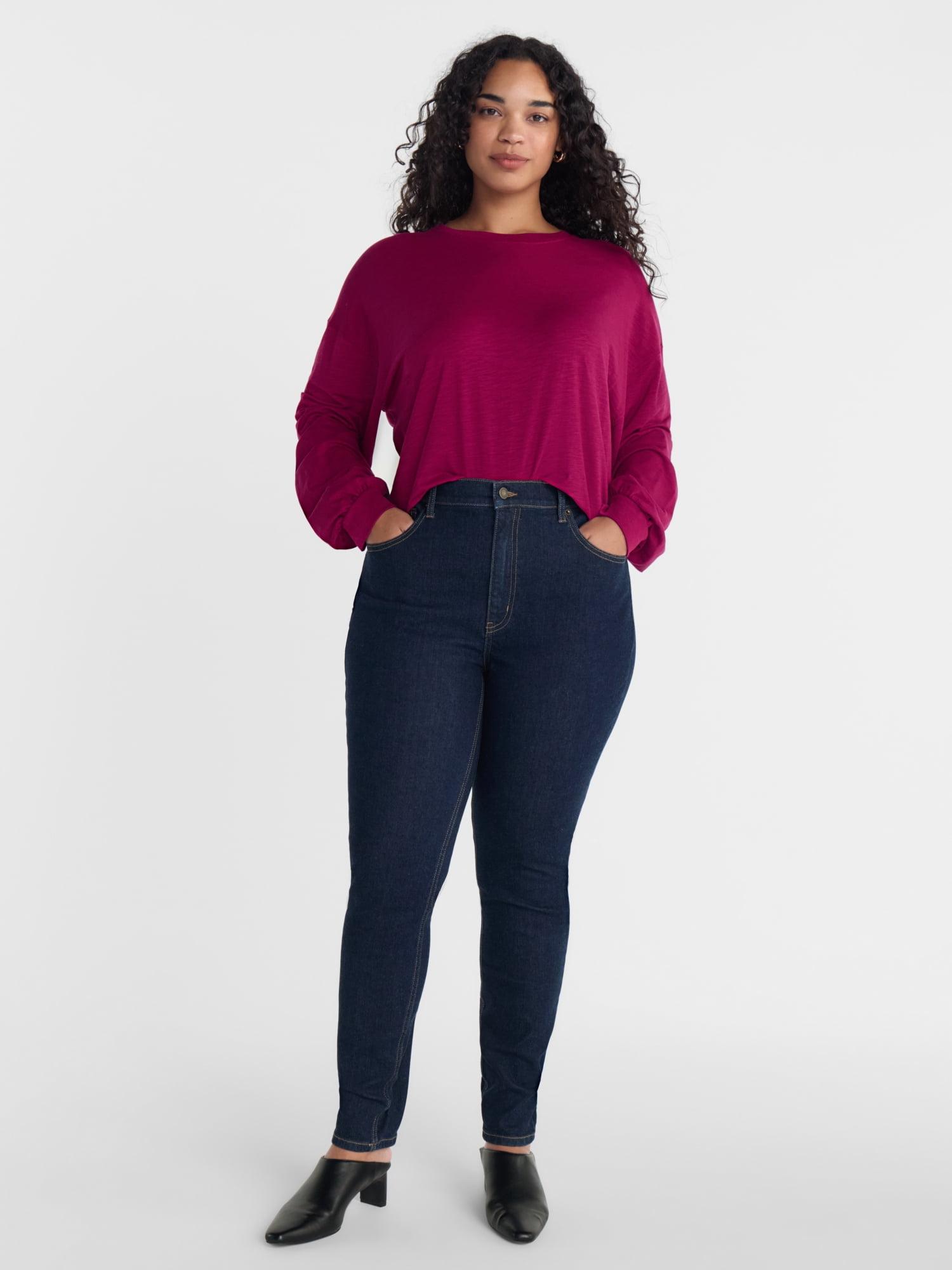 Scenario Women's High Rise Skinny Jeans, 27", 29", 31" Inseams, Sizes 0-20