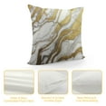 thumbnail image 4 of Creowell  Chic Elegant White and Gold Marble Pattern Throw Pillow Cover Cozy Square Throw Pillowcases Home Decorative for Bed Couch Sofa Living Room Cushion Case, 4 of 5