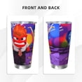 thumbnail image 3 of Lsque inside out 2 Pattern 20oz Car Cup with Lid and Straw, Insulated Coffee Cup with Straw Topper, Spill Proof Travel Coffee Mug, Stainless Steel Tumble, 3 of 8