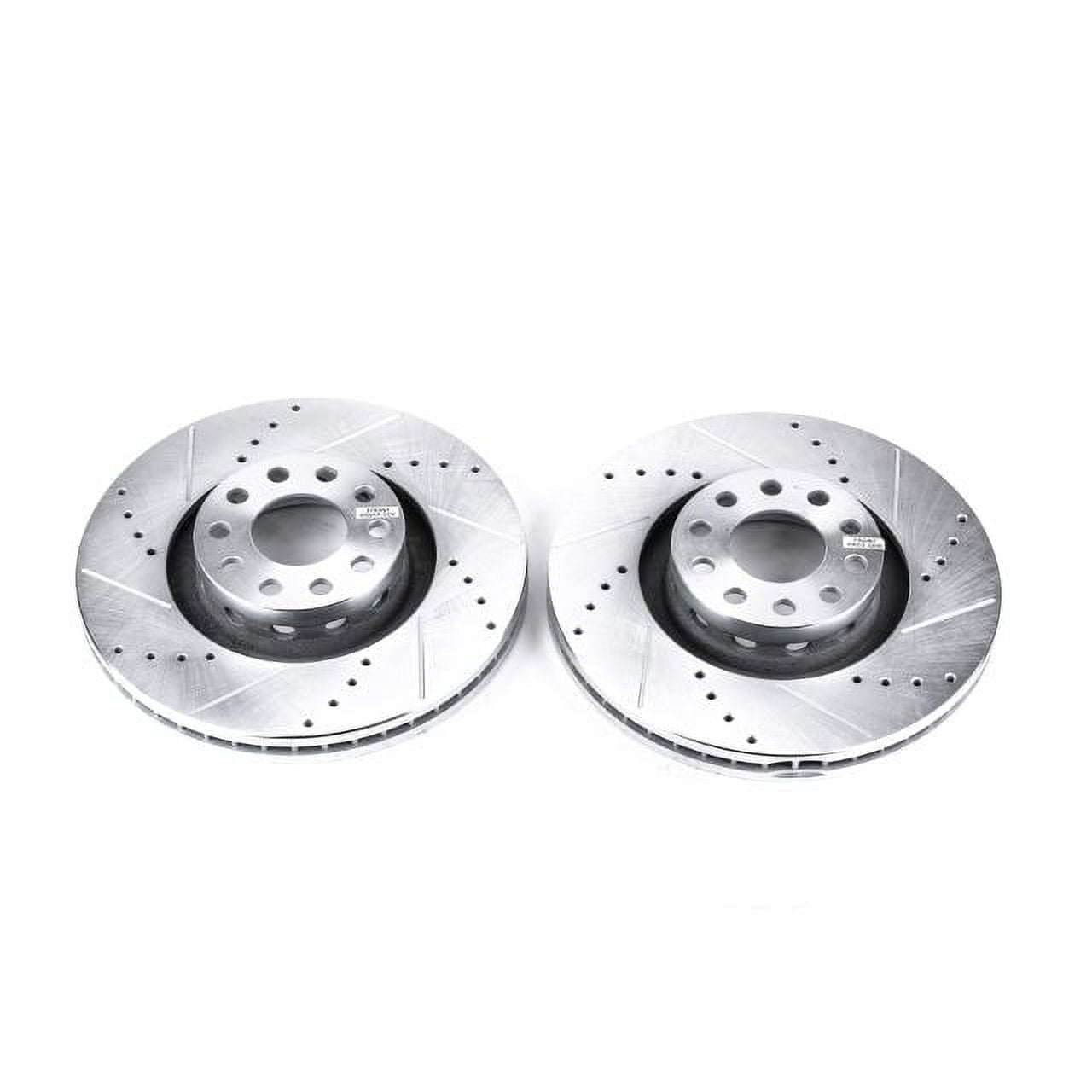 Power Stop Front Pair of Drilled and Slotted Brake Rotors EBR648XPR Fits 2000 Audi A8