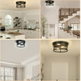 2Light Flush Mount Ceiling Light Fixture Hallway Matte Black Outdoor