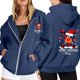 thumbnail image 1 of WILLBEST Sudadera con Capucha para Mujer, Estilo Casual, con Estampado Navideño, Cremallera, Manga Larga, Bolsillo y Cordón Ajustable Grande, 1 of 8