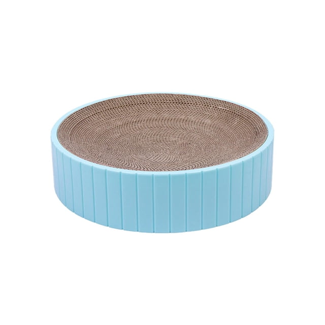 Almohadillas rascadoras redondas para gatos, cama de salón para dormir corrugada duradera, multifuncional Azul Yuyangstore Almohadillas para rascar gatos