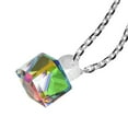 thumbnail image 5 of AeraVida Gleaming Rainbow Crystal Cube Prism .925 Sterling Silver Pendant Necklace, 5 of 6