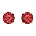 thumbnail image 3 of Clara Pucci 2Ct Natural Garnet Round Cut VVS1 Screw Back Stud 14k Solid hypoallergenic Gold Designer Earrings For January, 3 of 7