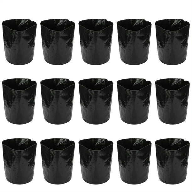 15 bolsas de plástico negras gruesas para vivero, para plantas, frutas, flores, plántulas y macetas.
