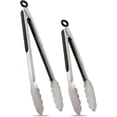 thumbnail image 1 of Juego de 2 pinzas de cocina de acero inoxidable de 9" y 12", pinzas para alimentos de metal con cierre y mangos antideslizantes, 1 of 5