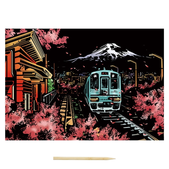 Colorful Scratch Paper Set City Night Scene Painting Living Room Decoration Painting