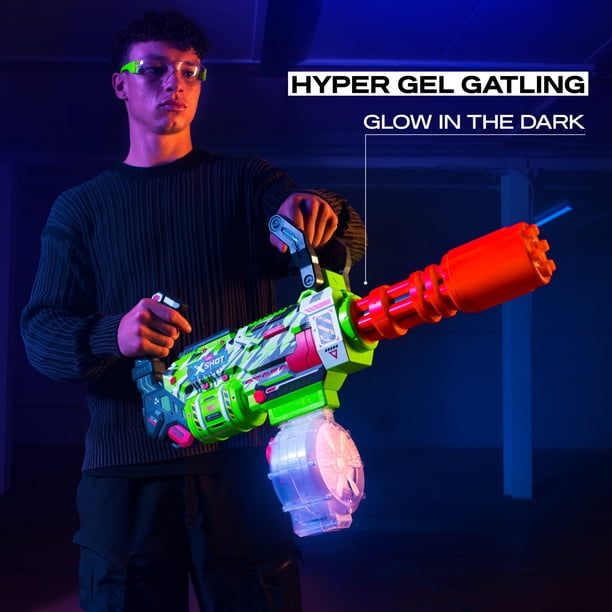 XSHOT Hyper Gel Glow Motorized Gatling Blaster with 10,000 Gel