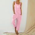 thumbnail image 2 of Laipiong Jumpsuits for Women 2026 Summer Casual Fashion Floral Print Suspender Sleeveless Overalls with Pockets Dressy Beach Vacation Outfits, 2 of 4