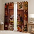 thumbnail image 2 of YST Rustic Elk 52x63 inch Curtains Cabin Wild Animal Moose Deer Blackout Curtains Retro Lodge Cabin Curtains & Drapes Pine Tree Maple Leaves Window Curtains Vintage Grunge Patchwork for Bedroom, 2 of 6
