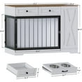 thumbnail image 2 of Dog Crate Furniture, Dog Kennel Wooden with Double Doors, Furniture for Dog Crate with 2 Drawers and Food Storage Cabinet, Indoor Furniture Style Dog Crate, Farmhouse Modern, White, 2 of 6