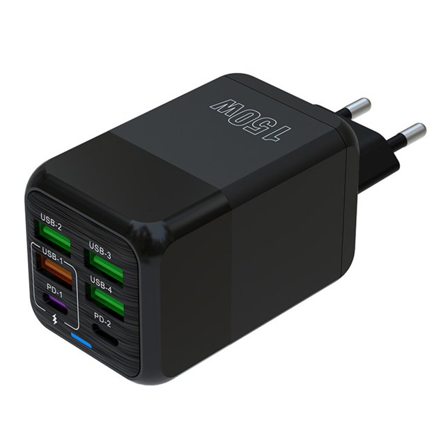 Chargeur Rapide 150W 4 Ports USB + 2 Ports PD Hub de Charge Haute Vitesse pour Appareils