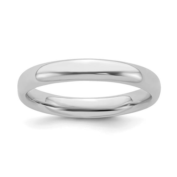 Sterling Silver Stackable Expressions Rhodium Plated Polished 3.25mm Ring Size 7