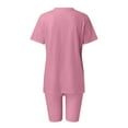 thumbnail image 4 of Womens Two Piece Outfits Short Sleeve Tops Short Pants Running Yoga Sport Sets, 4 of 5