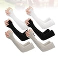 thumbnail image 3 of 6 pares de mangas de protección solar de seda helada con protección UV para el brazo, mangas refrescantes para verano al aire libre (blanco, negro y gris), 3 of 7