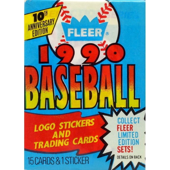 MLB Fleer 1990 Baseball Trading Card WAX Pack (15 Cards)