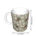 thumbnail image 2 of Yiaed Bees And Chamomile Print Ceramics Coffee,Large Handle Design,Extra Large Tea and Coffee Cup for Office and Home Mugs, 2 of 6