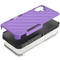 thumbnail image 3 of For Iphone 16 Plus 6.7 Inch Noble Lined Shockproof Dual Layer Hybrid - Dark Purpleblack, 3 of 6