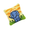 thumbnail image 1 of DIY Latch Hook Set Throw Cushion Cover Pillow Covers Craft for Embroidery Carpet Elephant, 1 of 9