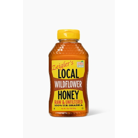 Zeigler's Wildflower Honey 16oz Local, Raw, Unfiltered, Squeeze Bottle
