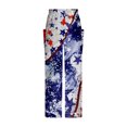 thumbnail image 4 of AOOCHASLIY Women Independence Day Pants Running Exercise Pants Women Casual Printing Pockets Elastic Mid-Waist Comfortable Wide-Legged Loose Pants, 4 of 4