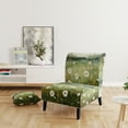 thumbnail image 2 of Designart "Meadow Minimalist Pastoral painting" White Floral Upholstered Accent Chair - Traditional Arm Chair For Living Room, 2 of 5