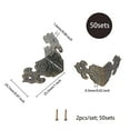 thumbnail image 2 of 1 box 50sets 24.7mm Antique Bronze Iron box Corner Protectors with Screw Vintage Antique Book Scrapbooking Corner Protector for Furniture Jewelry box Decoration Hole 1.6mm, 2 of 5