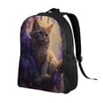 thumbnail image 2 of Fotbe Purple Flower Lazy Cat Travel Laptop Backpack, Business Slim Sturdy Laptops Backpack, Water Resistant College School Computer Bag Gift for Men & Women Fits 15.6 Inch Notebook, 2 of 8