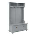thumbnail image 5 of paproos Hall Tree, 4 in 1 Entryway Hall Tree Coat Rack with Open Shelves and Shoe Cabinets, Industrial Entryway Bench with Hooks for Hallway or Living Room, Gray, 5 of 10