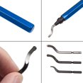 thumbnail image 3 of Metal Deburring Tool Kit, 15pcs Rotary Deburr Blades Set with Handle Debur Knife, 3 of 5