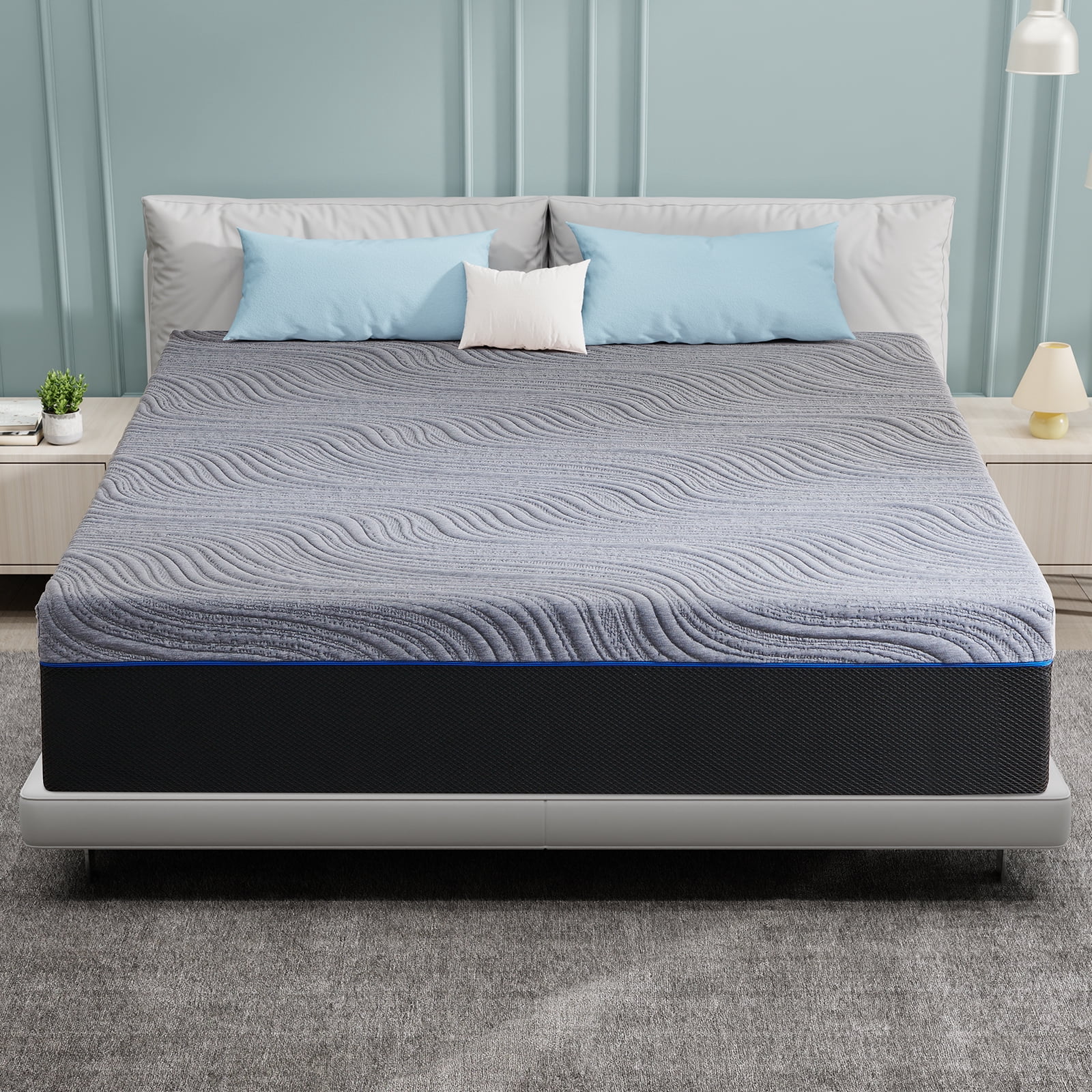 King Size Mattress, 12'' Medium Gel Memory Foam Mattress in a Box, Breathable & Comfortable, Adult