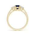 thumbnail image 4 of ANGARA Natural 3 Stone 1.55 ct Blue Sapphire and Half Moon Diamond Ring in 14K Yellow Gold for Women (Size-8x6mm) | September Birthstone, Anniversary, Jewelry Gift for Women | Natural Sapphire Ring, 4 of 10