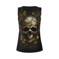 thumbnail image 5 of Picia Vintage Gold Leaf Skull Pattern Women's Workout Tank Top,Breathable Activewear,Slim Fit Athletic Top,Versatile Workout Moisture-wicking top-Medium, 5 of 9