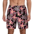 thumbnail image 3 of Uemuo Lilies Flowers Pattern Mens Swim Trunks Quick Dry Board Shorts with Mesh Lining, Stretch Beach Shorts Quick Dry No-Chafing Board Shorts-3X-Large, 3 of 9