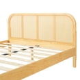 thumbnail image 4 of Christopher Knight Home Bohemian Queen Wood Platform Bed Frame with Rattan Headboard, Natural, 4 of 10