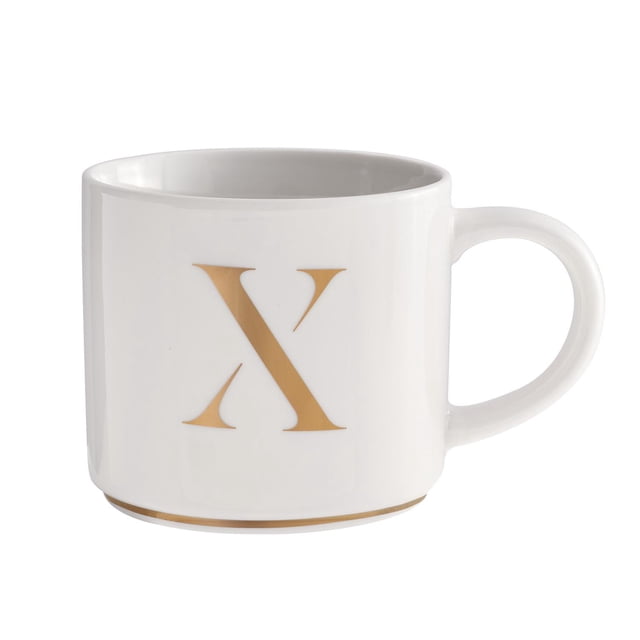 Taza para Café de Iniciales Oro de 500ml LuckyLy, Letra A dorado 500 ml