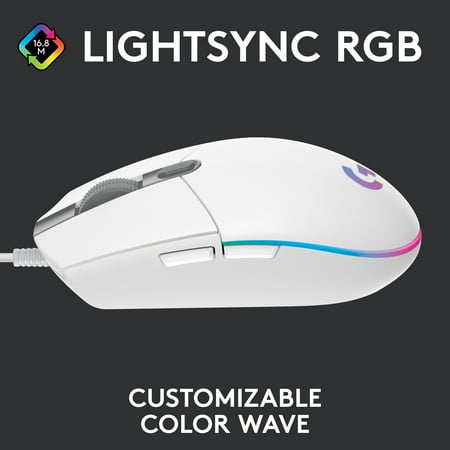 Logitech - G203 LIGHTSYNC Wired Optical Gaming Mouse with 8,000 DPI sensor - White