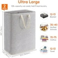 thumbnail image 4 of Lifewit 2 Pack Laundry Hamper Large Collapsible Laundry Baskets, Freestanding Waterproof Clothes Hamper w/ Easy Carry Handles in Laundry Room Bedroom Bathroom College Dorm for Adults, Grey, 2 x 125L, 4 of 9