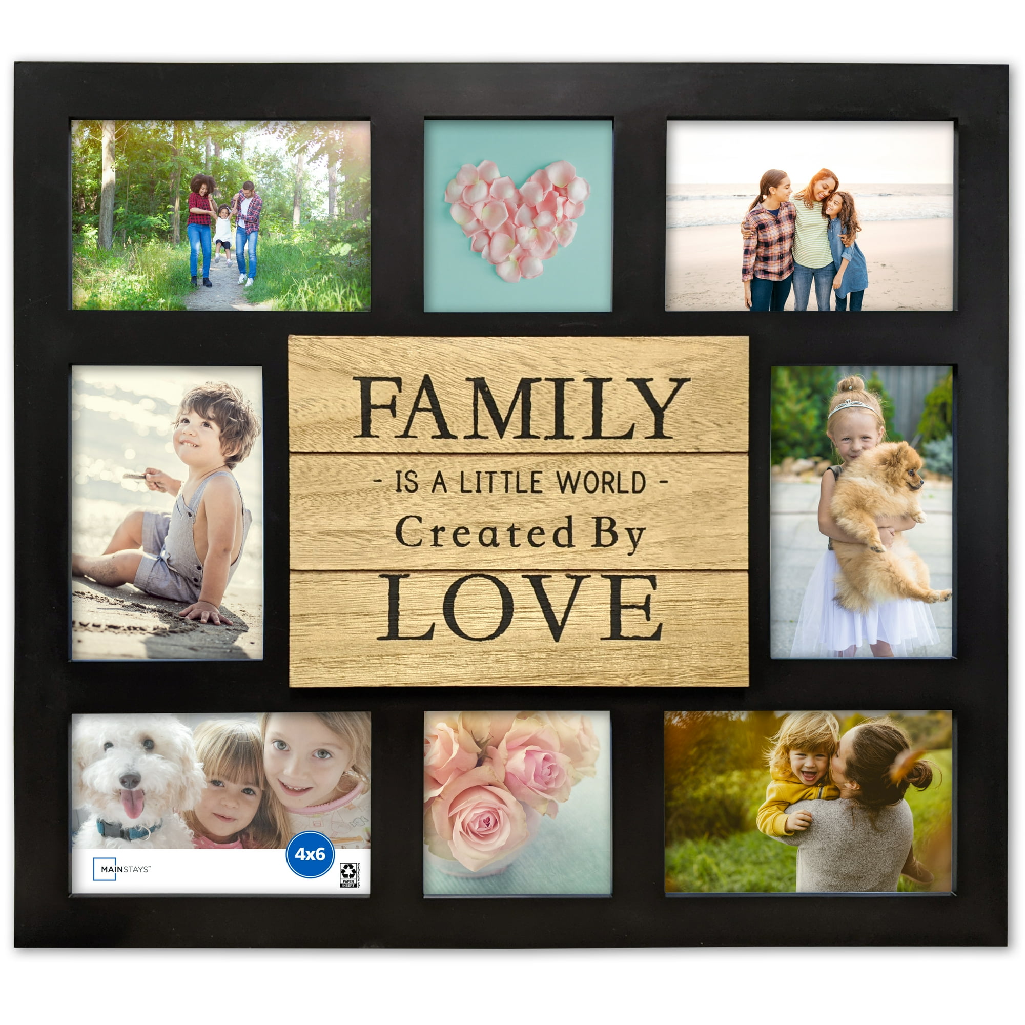 Mainstays – Multi Size Picture Frame – Black 8 Photo Collage Wall Photo Frame