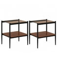 thumbnail image 5 of Coffee Tables Set of 2 Rectangle End Table, Tempered Glass Tabletop with MDF layer, Modern Table for Living Room , Brown Glass,End Tables, 5 of 14